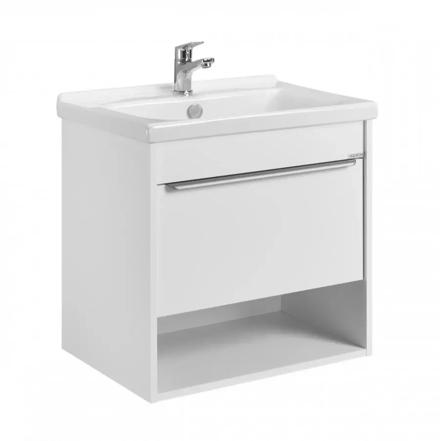 Тумба под раковину AQUATON Хоуп 60, 1 ящик, белый матовый