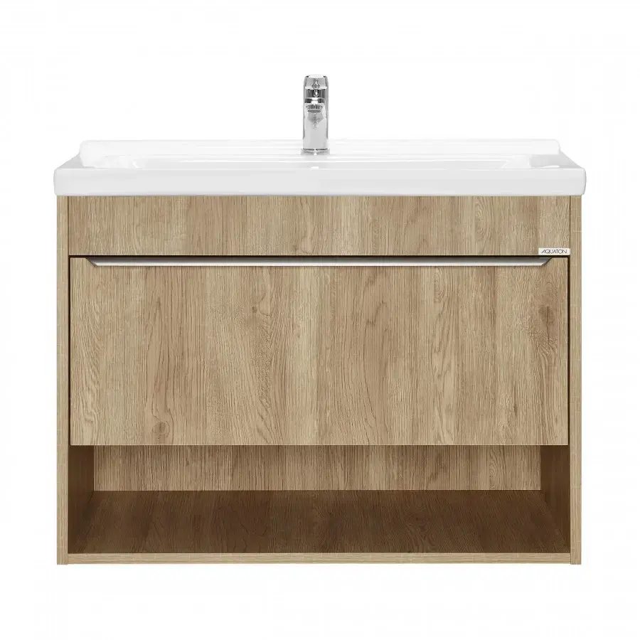 Комплект: Тумба с раковиной Хоуп 80 Орех, Раковина Миранда 80