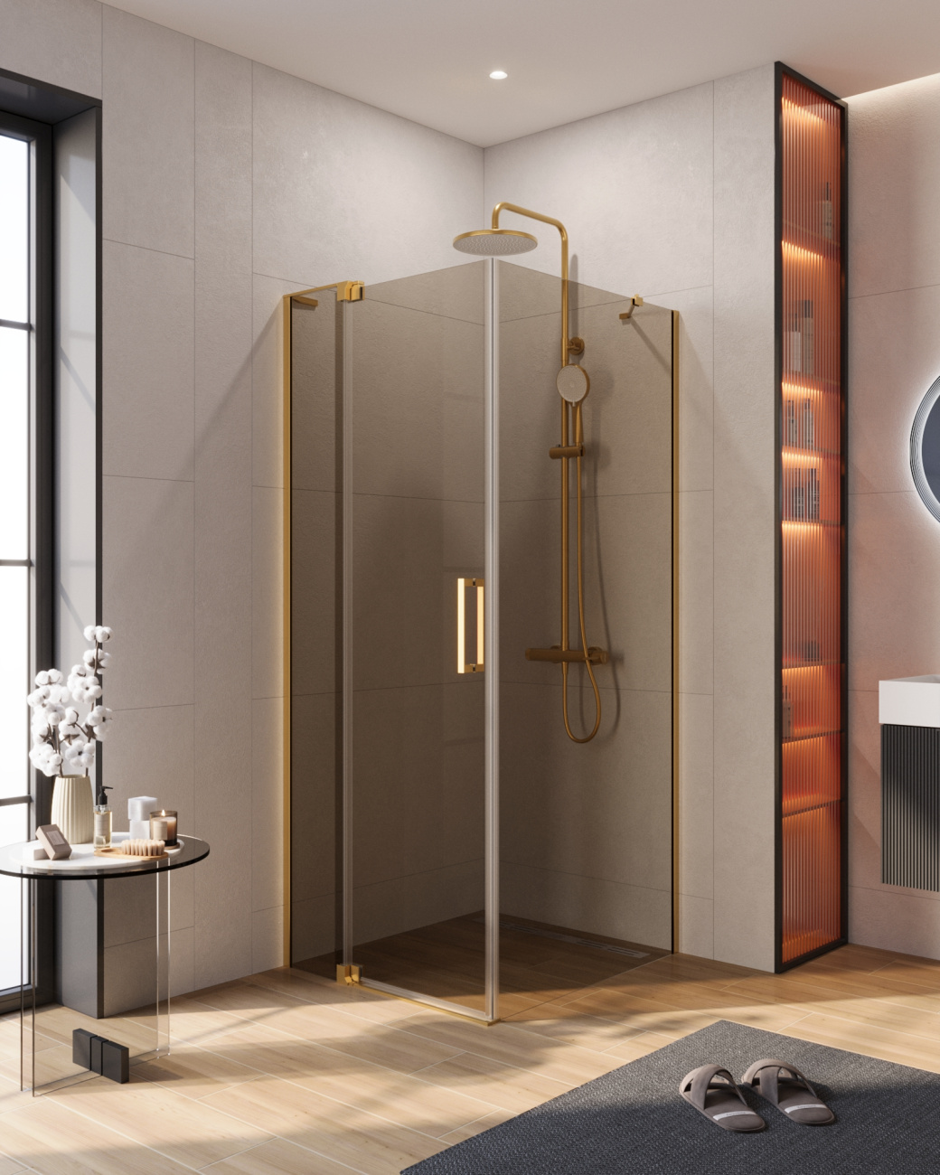 Душевой уголок CEZARES SLIDER-AH-1-90-70/80-BR-BORO