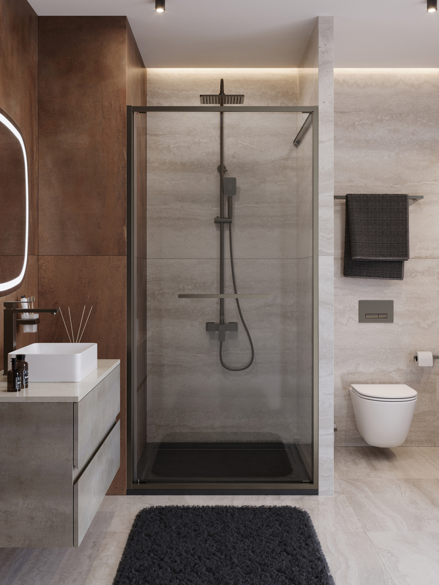 Душевая дверь CEZARES LUX-B-FS-1-100-C-GM