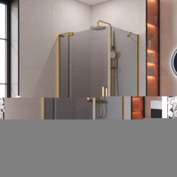 CEZARES - Душевой уголок  SLIDER-AH-1-80-90/100-GRIGIO-BORO