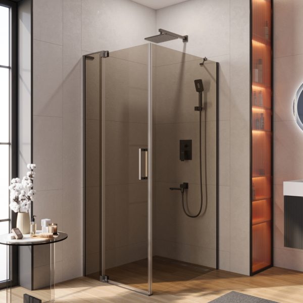 CEZARES - Душевой уголок  SLIDER-AH-1-90-80/90-BR-GM