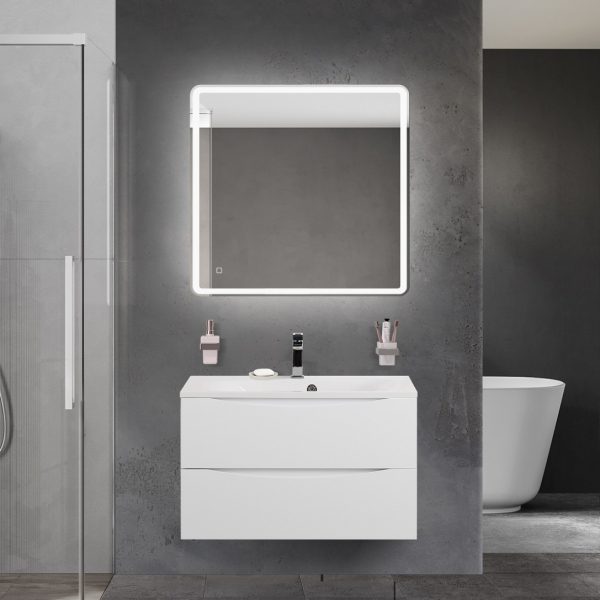 BelBagno - Тумба с раковиной подвесная  MARINO 80 Bianco Lucido, раковина белая BB800/450-LV-MR-FT