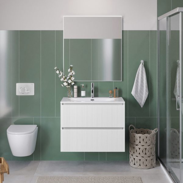 BelBagno - Тумба с раковиной подвесная  UNO 80 Bianco Opaco, раковина BB-8099-80