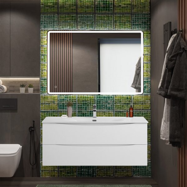 BelBagno - Тумба с раковиной подвесная  MARINO-CER-N 120 Bianco Opaco, раковина белая