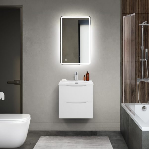 BelBagno - Тумба с раковиной подвесная  MARINO-CER-MINI 50 Bianco Lucido, раковина белая