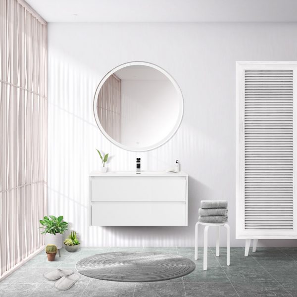 BelBagno - Тумба с раковиной подвесная  KRAFT 100 Bianco Opaco, раковина белая