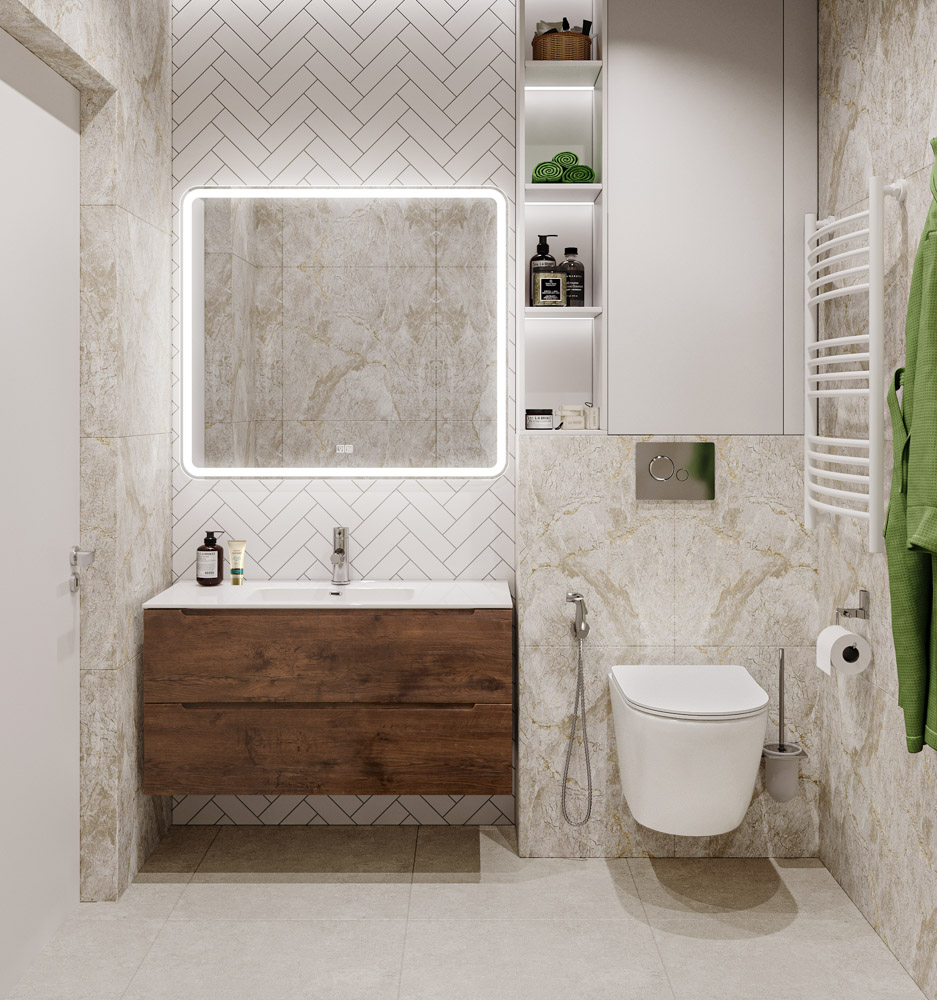 Тумба с раковиной подвесная BelBagno ETNA 90 Rovere Moro, раковина белая