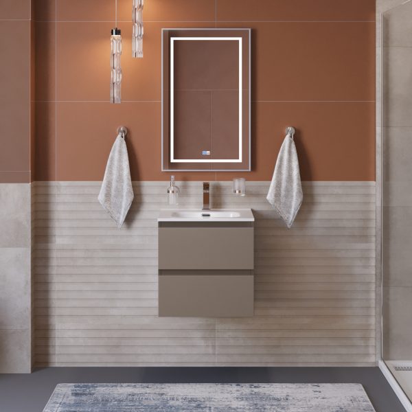 BelBagno - Тумба с раковиной подвесная  KRAFT 39 50 Бежевый матовый, раковина BB500/390ETL
