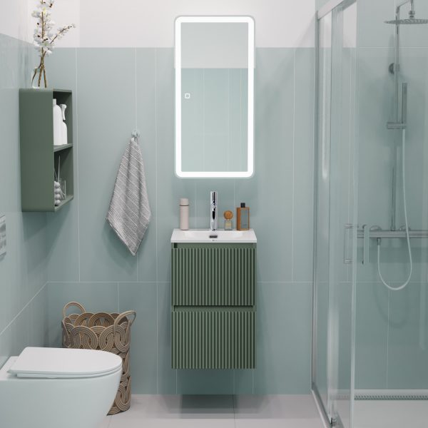 BelBagno - Тумба с раковиной подвесная  UNO-MINI 40 Еловый Матовый, раковина BB-8099-3-40